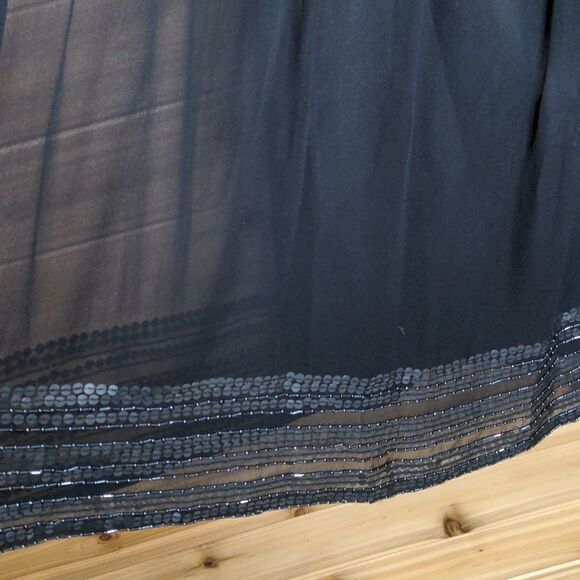 Adrianna Papell Evening Black Silk Beaded Strapless Dress size 12 - Picture 5 of 15